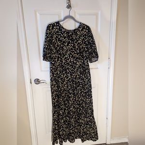 NWOT Who What Wear Linen Puff Sleeve Nap Dress